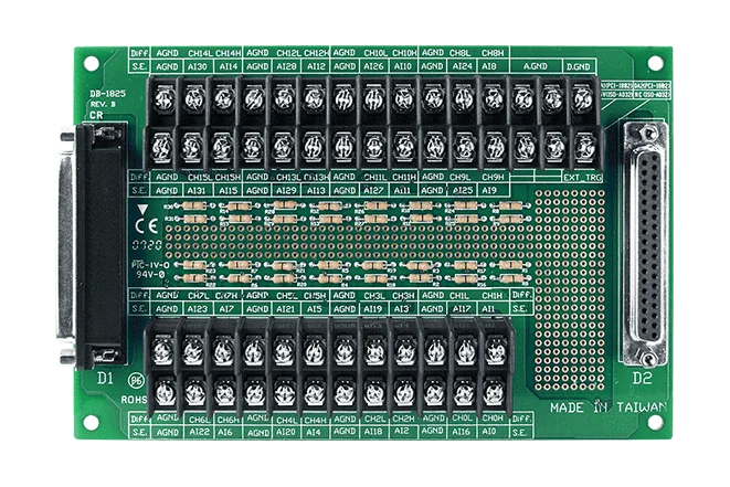 DB-1825/DIN DB37 Screw Terminal Board, DIN-rail, for PCI-1202U/1602U/1802U