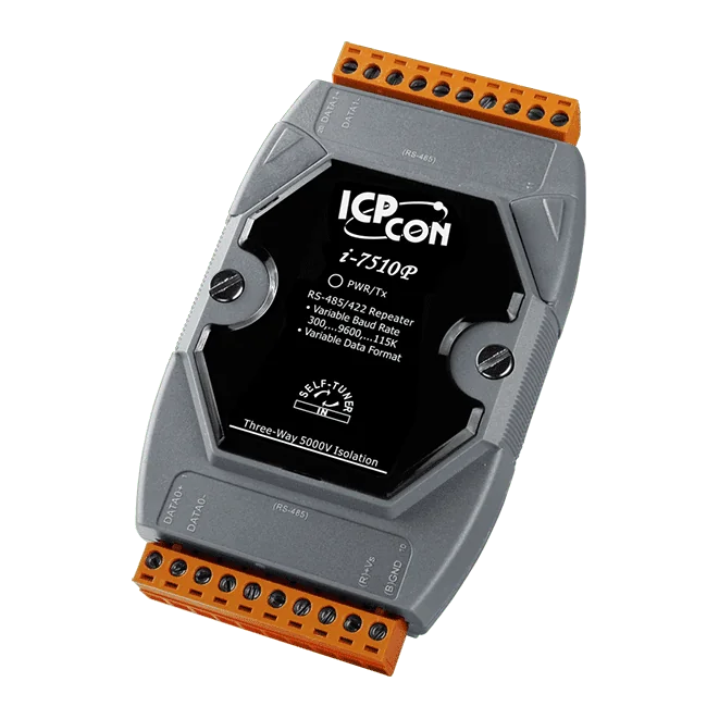 I-7510P-G Three-Way 5 kV Isolated RS-485 Repeater, Grey Cover
