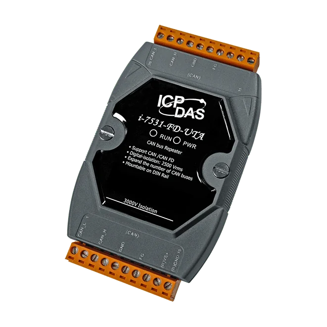 I-7531-FD-UTA-G Isolated CAN FD Signal Repeater, 2-Port, -40 ~ +75 °C