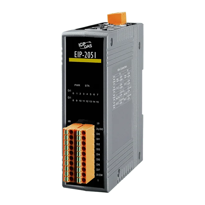 EIP-2051 EtherNet/IP Remote I/O Module, 16-ch Isolated Digital Input