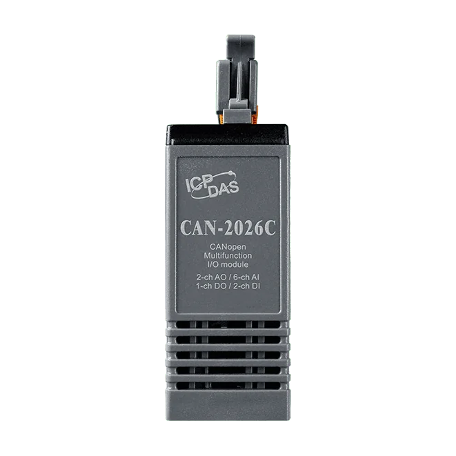 CAN-2026C CANopen Slave I/O Module, 6-ch Isolated AI and 2-ch AO