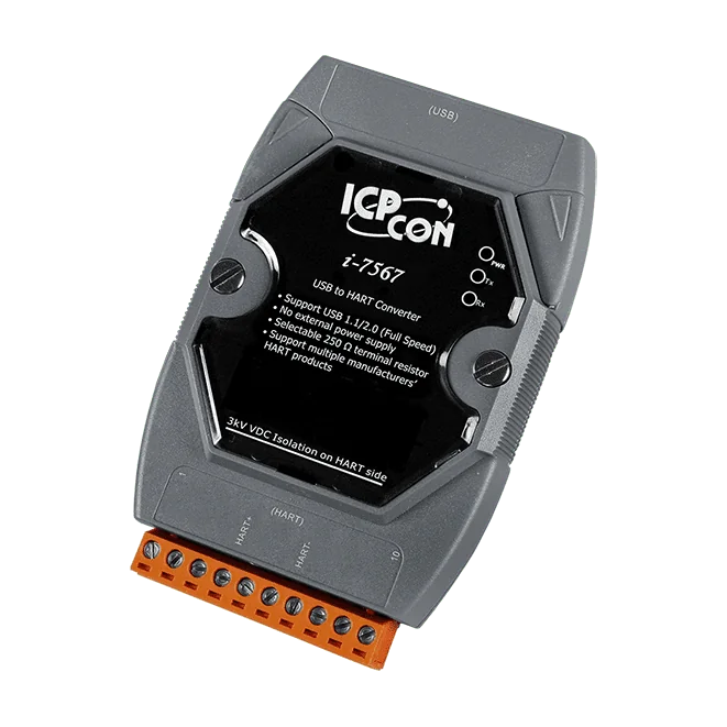 I-7567 USB to HART Converter, Master or Slave Mode, Gray Cover