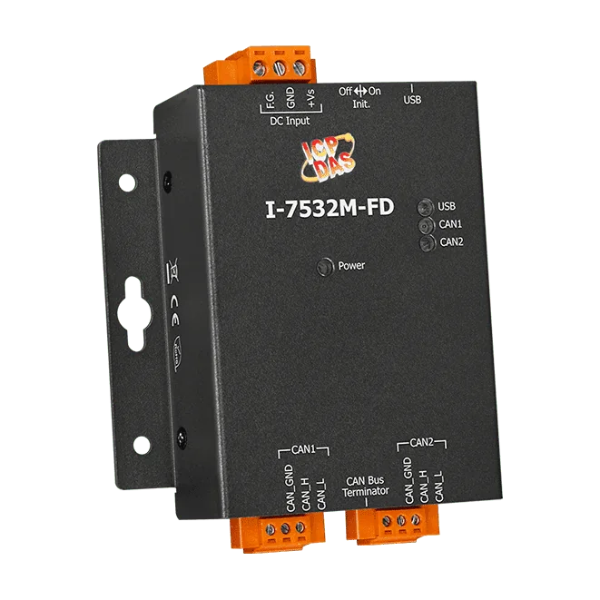 I-7532M-FD 2-Port CAN/CAN FD Bridge with CAN-to-CAN FD Message Transformation