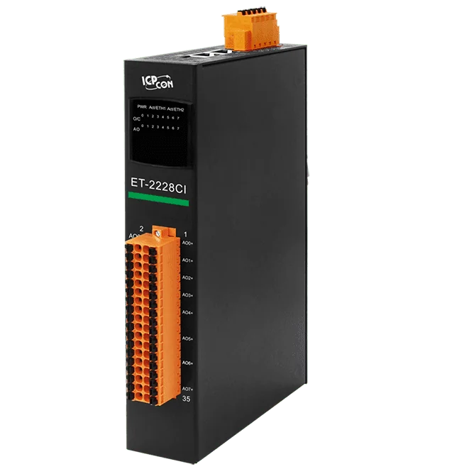 ET-2228CI Ethernet I/O Module, 8-ch Analog Output with 2-port Switch