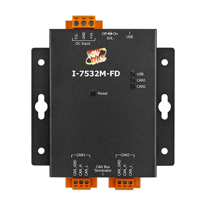 I-7532M-FD 2-Port CAN/CAN FD Bridge with CAN-to-CAN FD Message Transformation