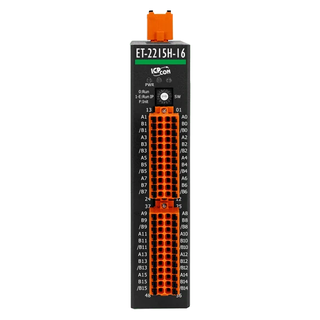 ET-2215H-16 Ethernet I/O Module with 2-port Switch, 16-ch High Speed RTD Input