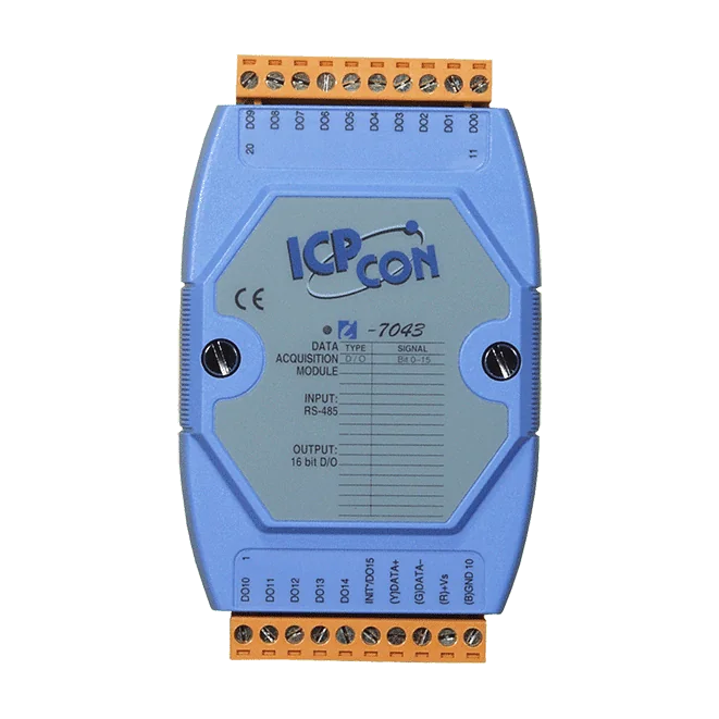 I-7043 16-ch Non-isolated Sink DO Module, RS-485 DCON Protocol