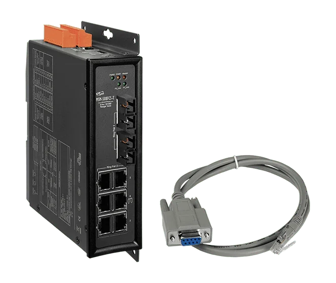 MSM-508FCS-T Layer 2 Managed Switch, 6x RJ-45 + 2-Port 100Base-FX SC Single-Mode