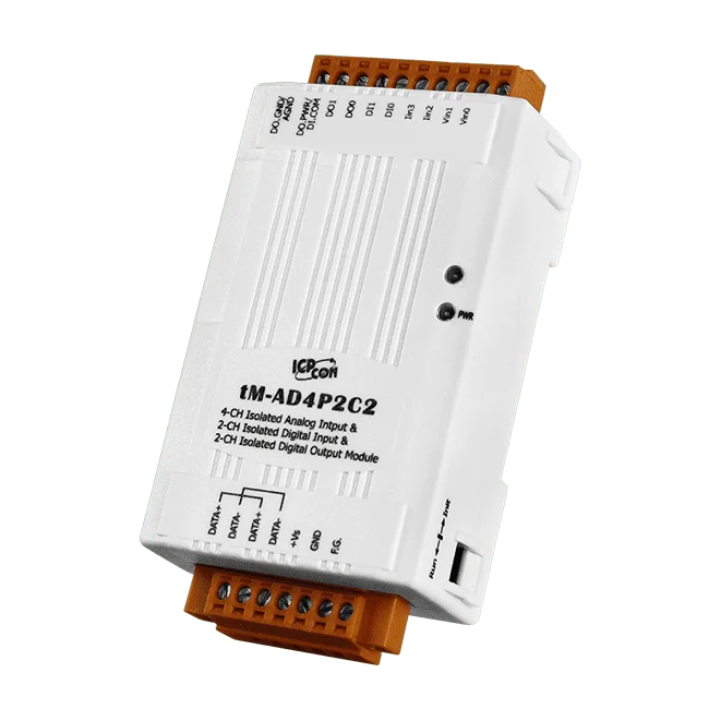 tM-AD4P2C2 RS-485 Multifunction I/O Module, 4-ch AI, 2-ch DI, 2-ch DO