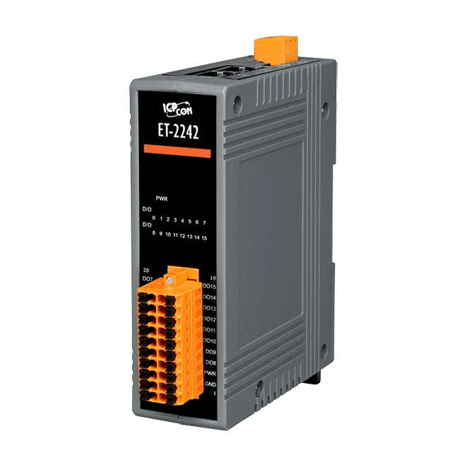 ET-2242 Ethernet I/O Module, 16-ch Digital Output (Sink) with 2-port Switch