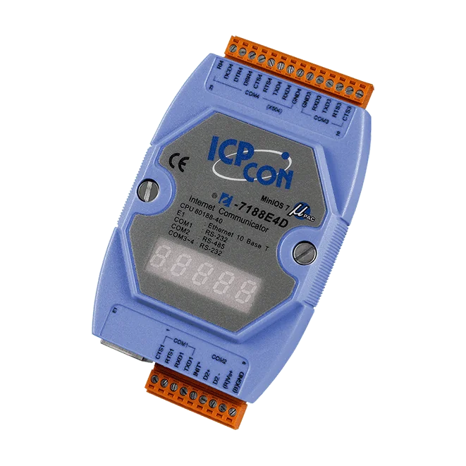 I-7188E4D Ethernet to 4-Port Serial Converter, 3x RS-232 + 1x RS-485