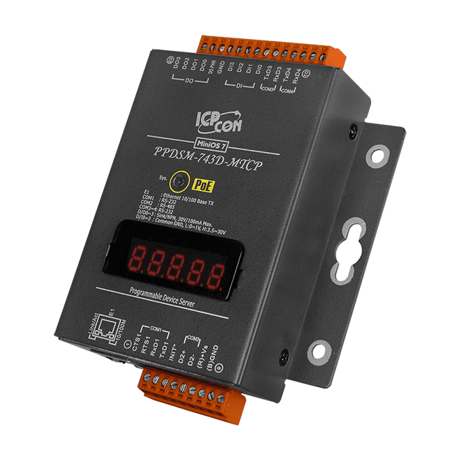 PPDSM-743D-MTCP Programmable Device Server, 3x RS-232 + 1x RS-485, PoE