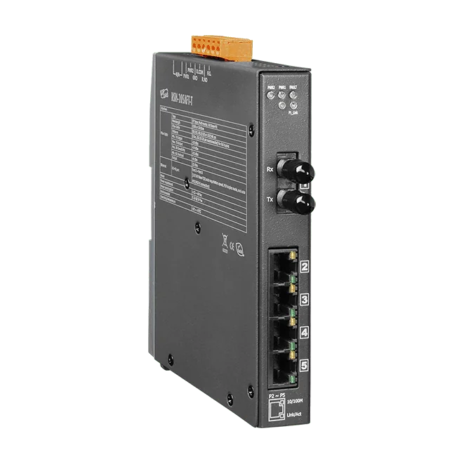 NSM-205AFT-T Unmanaged Ethernet Switch, 4-port 10/100 + 1 Multi-Mode ST Fibre