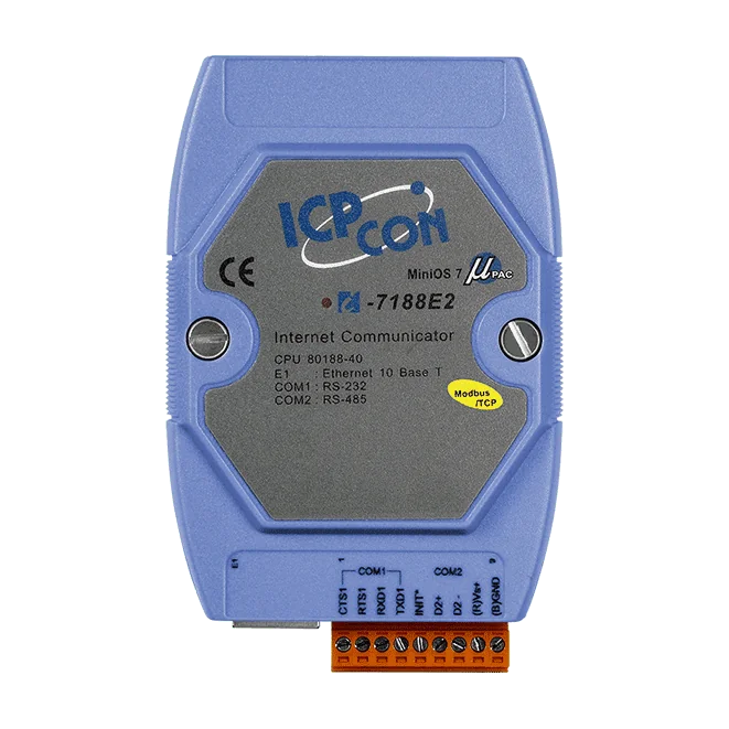 I-7188E2-MTCP Palm-sized Modbus TCP to RTU Gateway, RS-232/RS-485