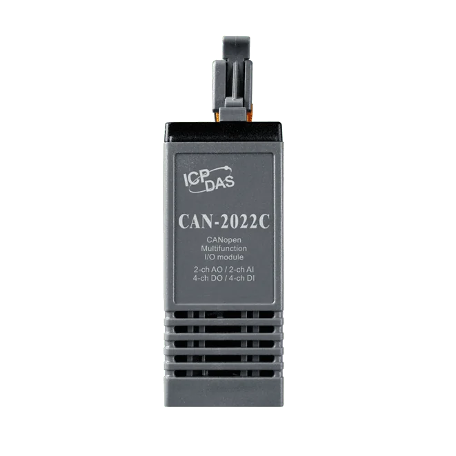 CAN-2022C CANopen Slave I/O Module, 2-ch Isolated AI/AO, 4-ch DI/DO