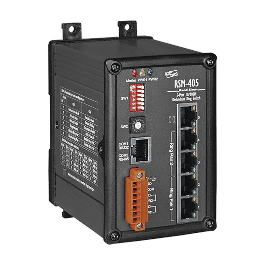 RSM-405 5-Port Redundant Ring Switch, 10/100Base-TX, Metal Case