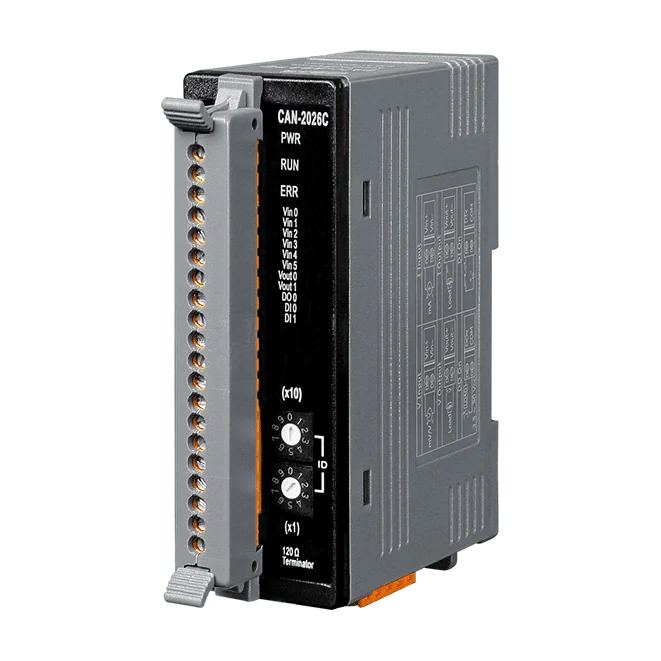 CAN-2026C CANopen Slave I/O Module, 6-ch Isolated AI and 2-ch AO