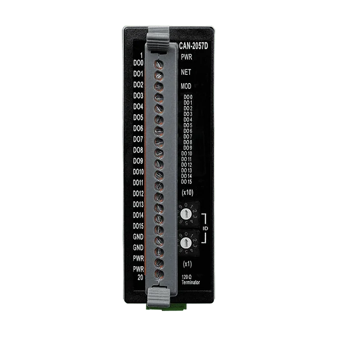 CAN-2057D DeviceNet Slave I/O Module, 16-ch Isolated NPN Digital Output