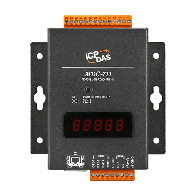 MDC-711 Modbus Data Concentrator, 1x Ethernet to 1x RS-232 and 1x RS-485