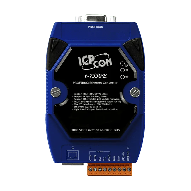 I-7550E PROFIBUS to Ethernet Converter, DP-V0 Slave, Plastic Case