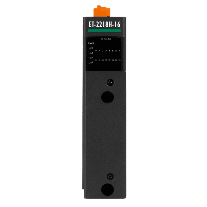 ET-2218H-16/S1 Ethernet I/O Module with 2-port Ethernet Switch, 16-ch High Speed Thermocouple Input, 100 S/s