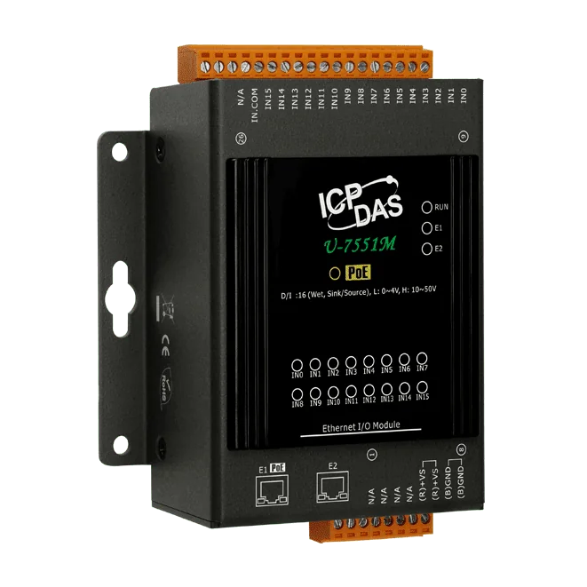 U-7551M OPC UA I/O Module, 16-ch DI with 2-port Ethernet Switch