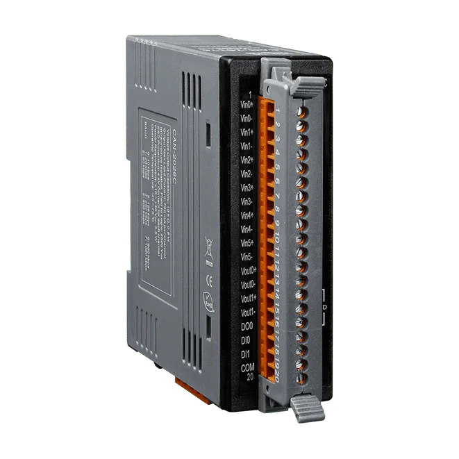 CAN-2026C CANopen Slave I/O Module, 6-ch Isolated AI and 2-ch AO