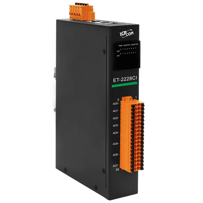 ET-2228CI Ethernet I/O Module, 8-ch Analog Output with 2-port Switch