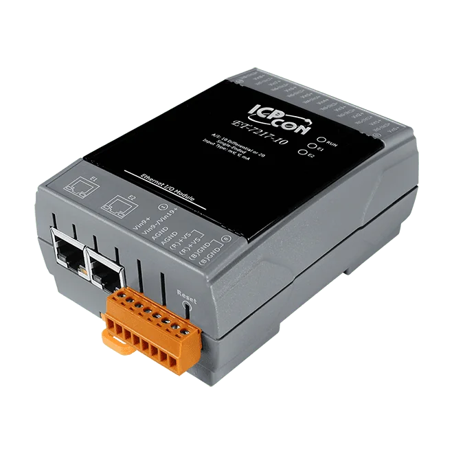 ET-7217-10 Ethernet I/O Module, 10/20-ch Analog Input with 2-port Switch