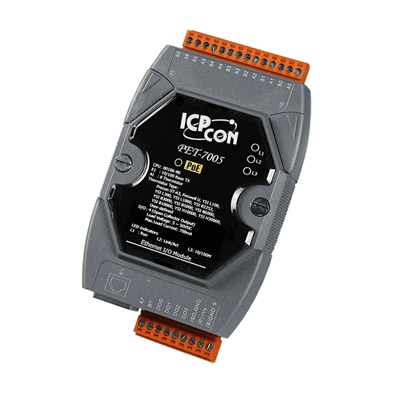 PET-7005 PoE Ethernet I/O Module, 8-ch Thermistor Input, 4-ch DO
