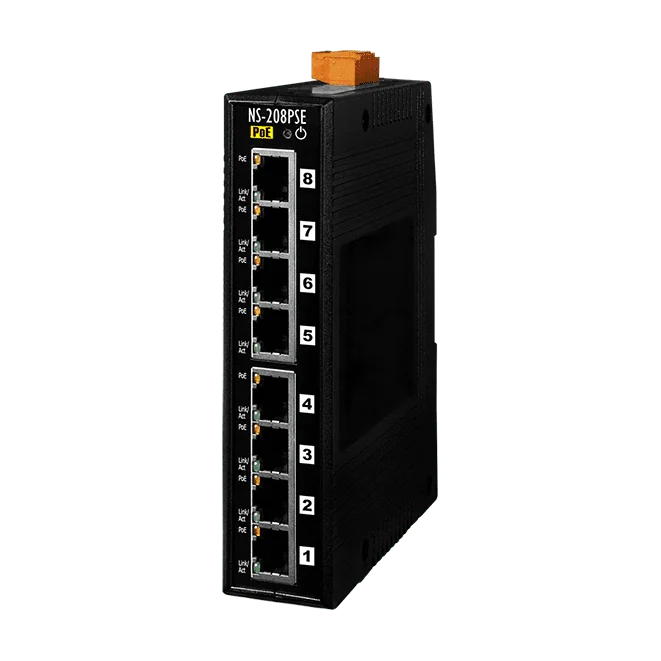 NS-208PSE 8-Port Unmanaged PoE Industrial Ethernet Switch (PSE)