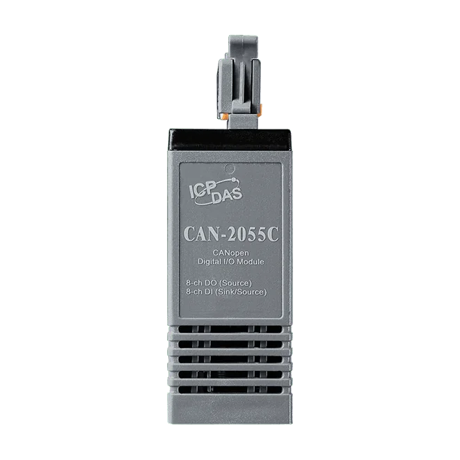 CAN-2055C CANopen Slave I/O Module, 8-ch Isolated DI and 8-ch PNP DO