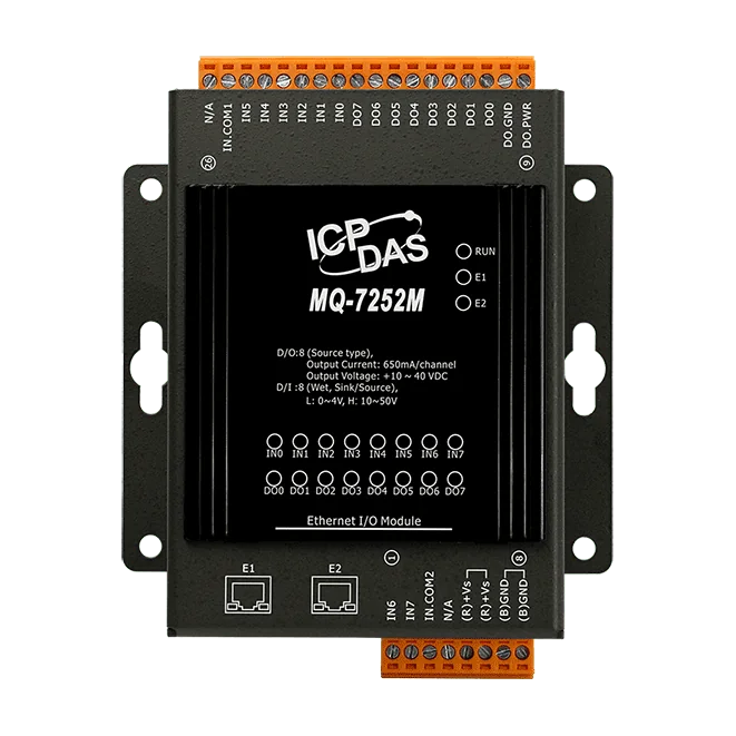 MQ-7252M MQTT Ethernet I/O Module, 2-port Switch, 8-ch DI and 8-ch DO