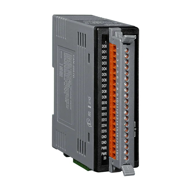 CAN-2057D DeviceNet Slave I/O Module, 16-ch Isolated NPN Digital Output