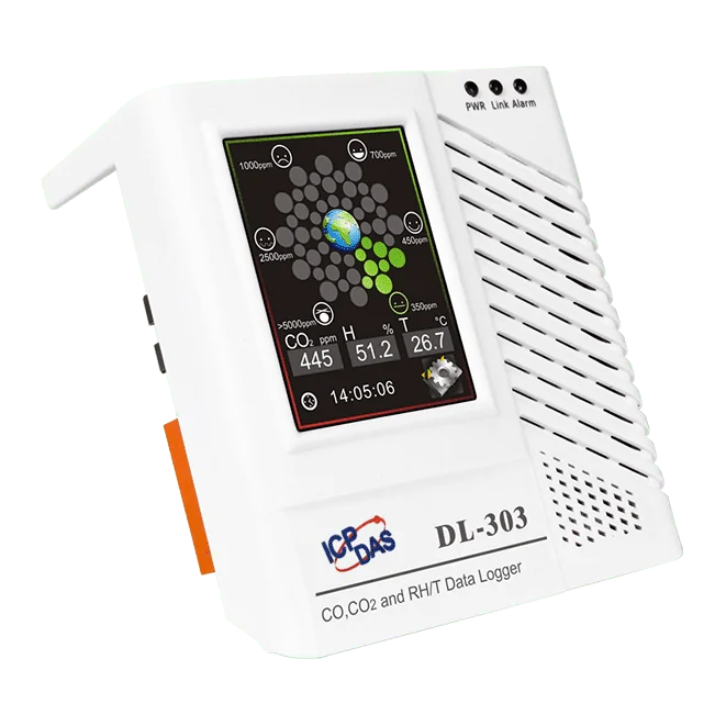 DL-303 CO/CO2 Data Logger with Safety Alarm, RS-485/Ethernet/PoE