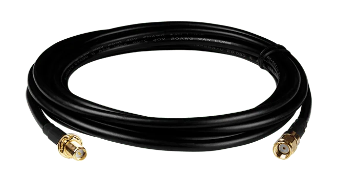 3S003-1 Antenna Extension Cable, RG58A/U, RP-SMA Male to RP-SMA Female, 3M