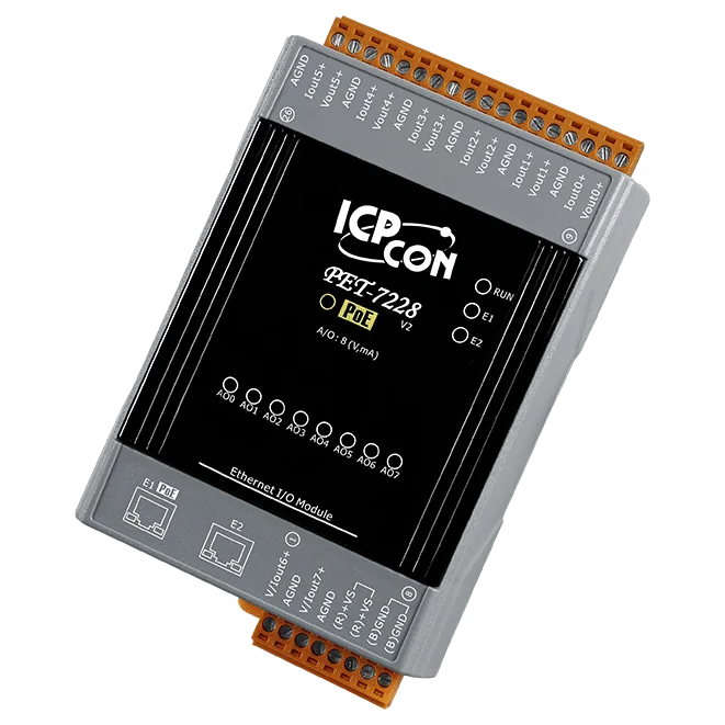 PET-7228 PoE Ethernet I/O Module, 8-ch Analog Output