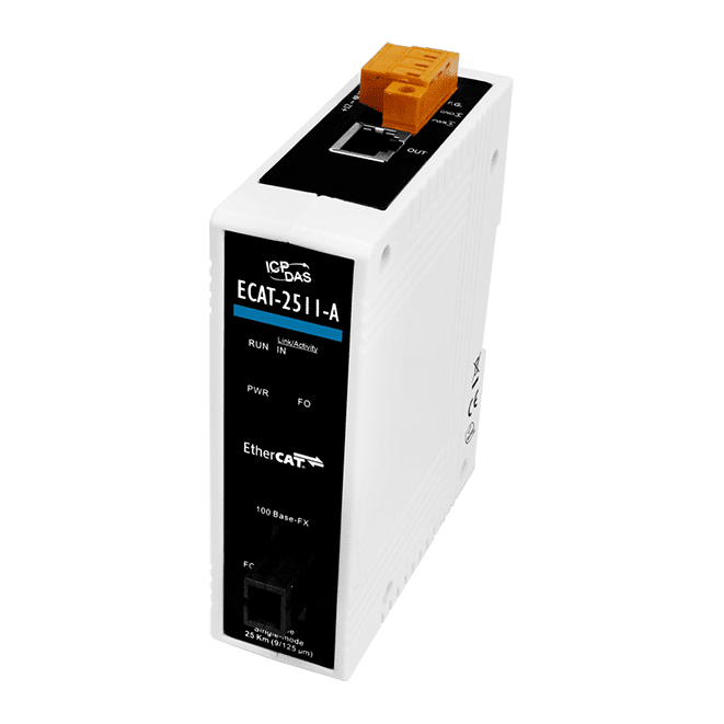 ECAT-2511-A EtherCAT Single-Strand Fibre Media Converter, 1310/1550 nm SC