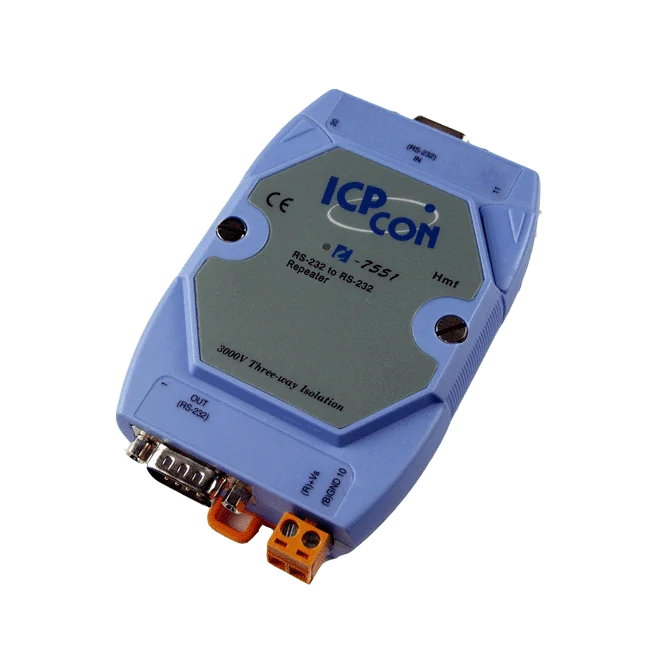 I-7551 Isolated RS-232 to RS-232 Repeater, 3000 VDC 3-way Isolation