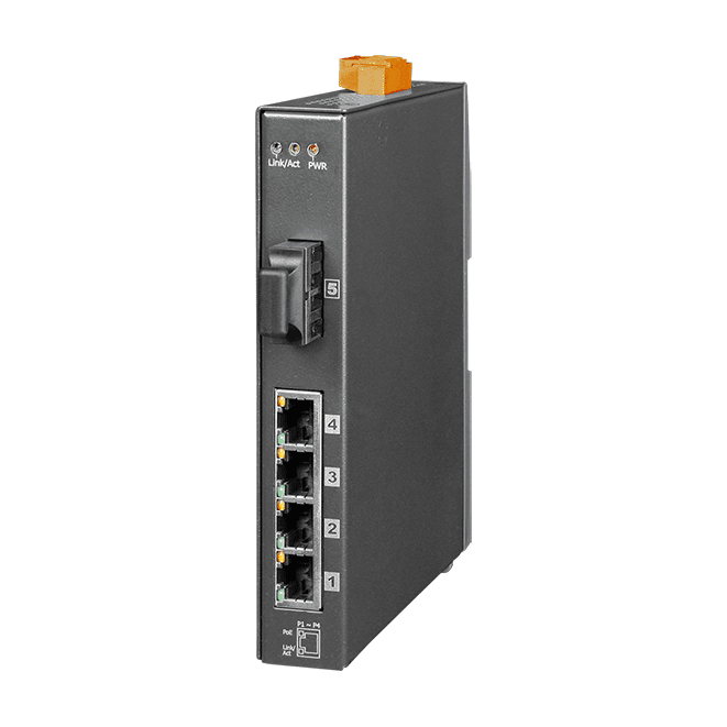 NSM-205PFCS PoE Switch, 4-port PSE with Single-mode 100Base-FX Fiber