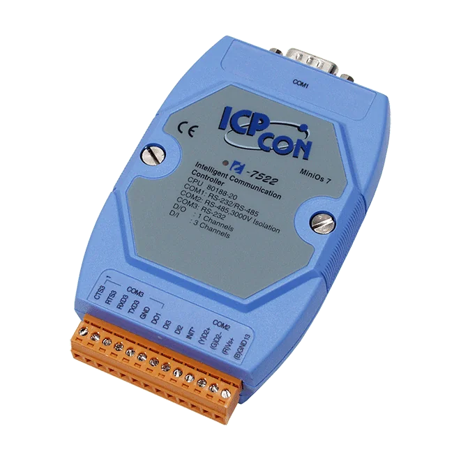 I-7522 Addressable RS-485 to 2 x RS-232/RS-485 Converter, 2 DI/1 DO