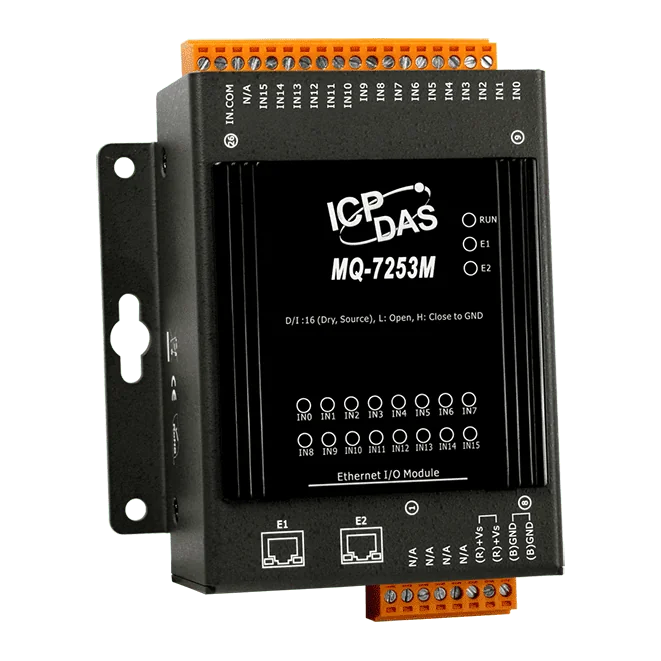 MQ-7253M MQTT I/O Module, 16-ch DI with 2-port Ethernet Switch