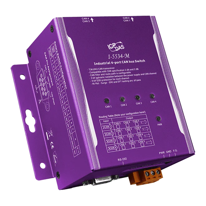 I-5534-M 4-Port CAN Bus Switch, Isolated, Metal Case