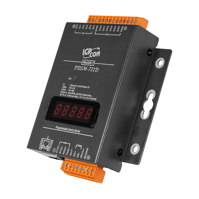 PDSM-721D Programmable Serial-to-Ethernet Device Server, 6 DI / 7 DO, Metal