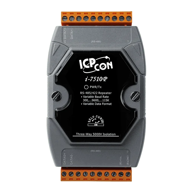 I-7510P-G Three-Way 5 kV Isolated RS-485 Repeater, Grey Cover