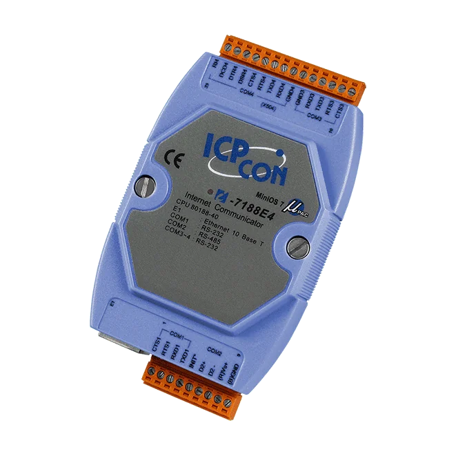 I-7188E4 Programmable Ethernet to Serial Converter, 3x RS-232 + 1x RS-485