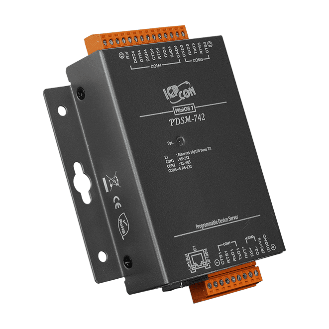 PDSM-742 Programmable Serial-to-Ethernet Device Server, 3x RS-232, 1x RS-485