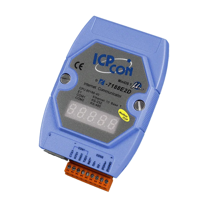 I-7188E2D-MTCP Palm-sized Modbus TCP/RTU Gateway, RS-232/RS-485 to Ethernet