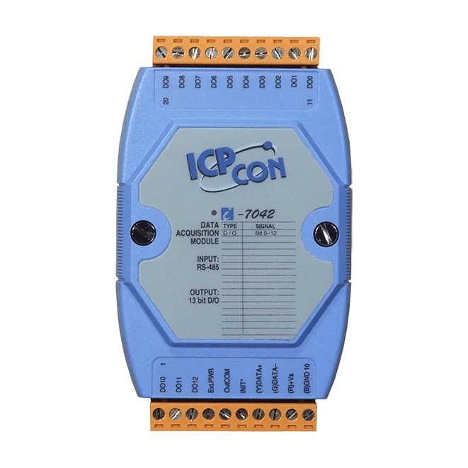 I-7042 13-ch Isolated Sink DO Module, DCON RS-485, Blue Cover