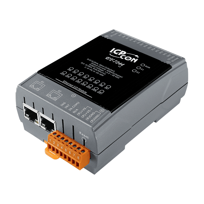 ET-7244 Ethernet I/O Module, 8-ch DI/DO with 2-port Ethernet Switch